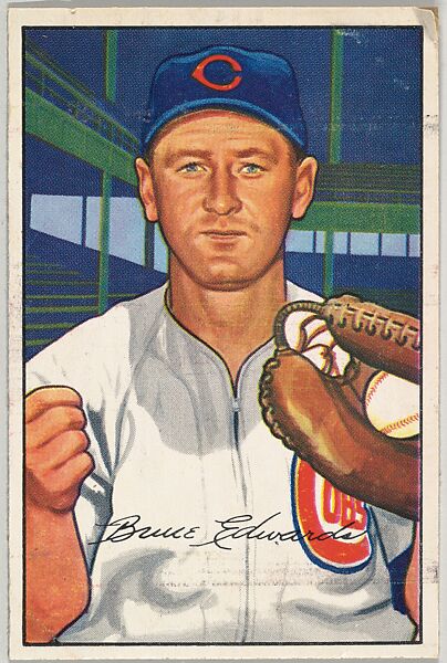 Bruce Edwards, Catcher, Chicago Cubs, from Picture Cards, series 6 (R406-6) issued by Bowman Gum, Issued by Bowman Gum Company, Commercial color lithograph 