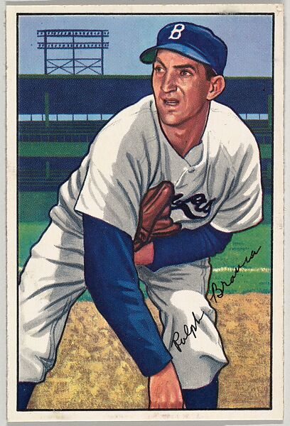 Ralph Branca, Pitcher, Brooklyn Dodgers, from Picture Cards, series 6 (R406-6) issued by Bowman Gum, Issued by Bowman Gum Company, Commercial color lithograph 