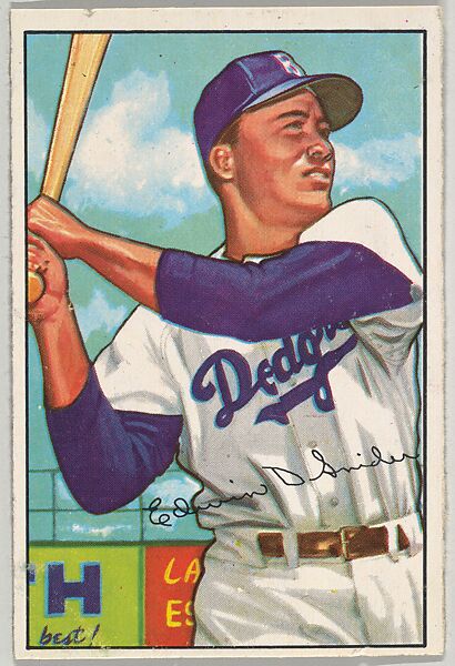 Duke Snider, Outfield, Brooklyn Dodgers, from Picture Cards, series 6 (R406-6) issued by Bowman Gum, Issued by Bowman Gum Company, Commercial color lithograph 