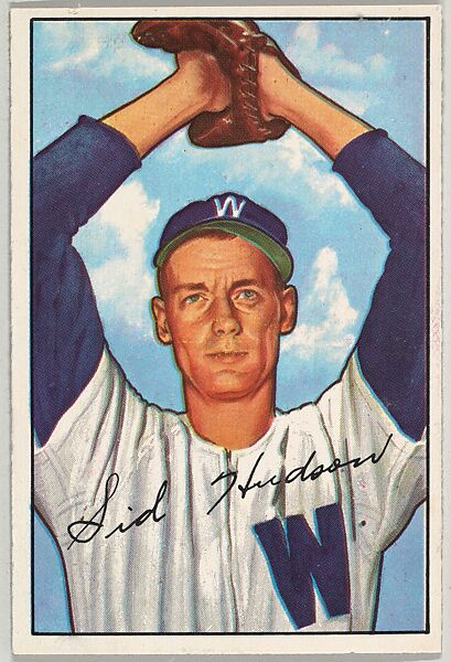 Sid Hudson, Pitcher, Washington Senators, from Picture Cards, series 6 (R406-6) issued by Bowman Gum, Issued by Bowman Gum Company, Commercial color lithograph 