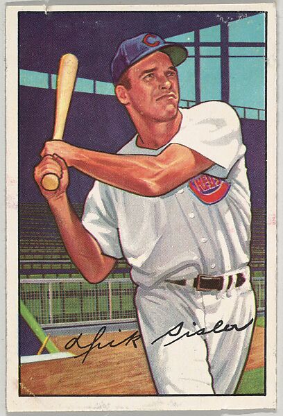 Dick Sisler, Outfield, Cincinnati Reds, from Picture Cards, series 6 (R406-6) issued by Bowman Gum, Issued by Bowman Gum Company, Commercial color lithograph 