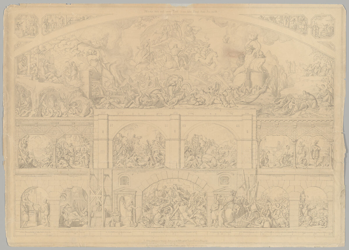 Preparatory Drawing for a Print Series on the History of Germany (Die Geschichte des deutschen Volkes in fünfzehn Bildern), Carl Heinrich Hermann (German, Dresden 1802–1880 Berlin), Pen and black ink 