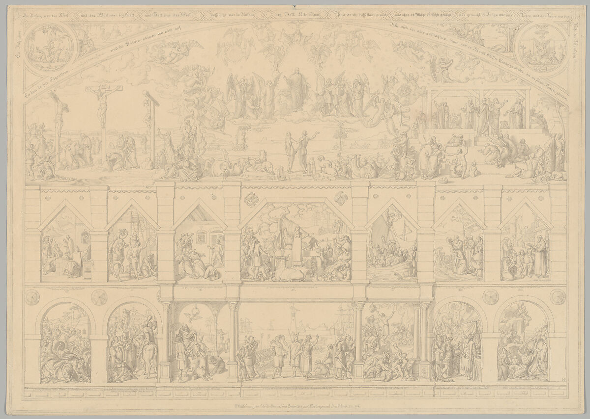 Preparatory Drawing for a Print Series on the History of Germany (Die Geschichte des deutschen Volkes in fünfzehn Bildern), Carl Heinrich Hermann (German, Dresden 1802–1880 Berlin), Pen and black ink 