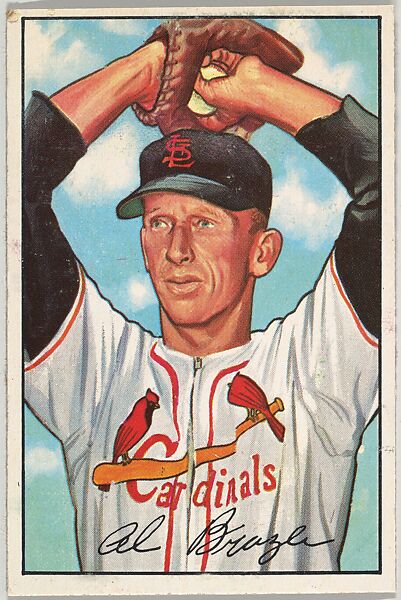 Al Brazle, Pitcher, St. Louis Cardinals, from Picture Cards, series 6 (R406-6) issued by Bowman Gum, Issued by Bowman Gum Company, Commercial color lithograph 