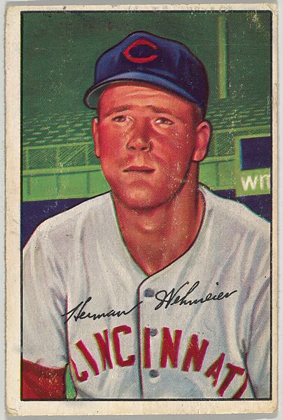 Issued by Bowman Gum Company | Herman Wehmeier, Pitcher, Cincinnati ...