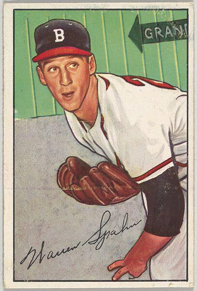 Warren Spahn, Pitcher, Boston Braves, from Picture Cards, series 6 (R406-6) issued by Bowman Gum, Issued by Bowman Gum Company, Commercial color lithograph 