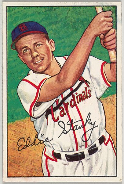 Eddie Stanky, Manager, 2nd Base, St. Louis Cardinals, from Picture Cards, series 6 (R406-6) issued by Bowman Gum, Issued by Bowman Gum Company, Commercial color lithograph 