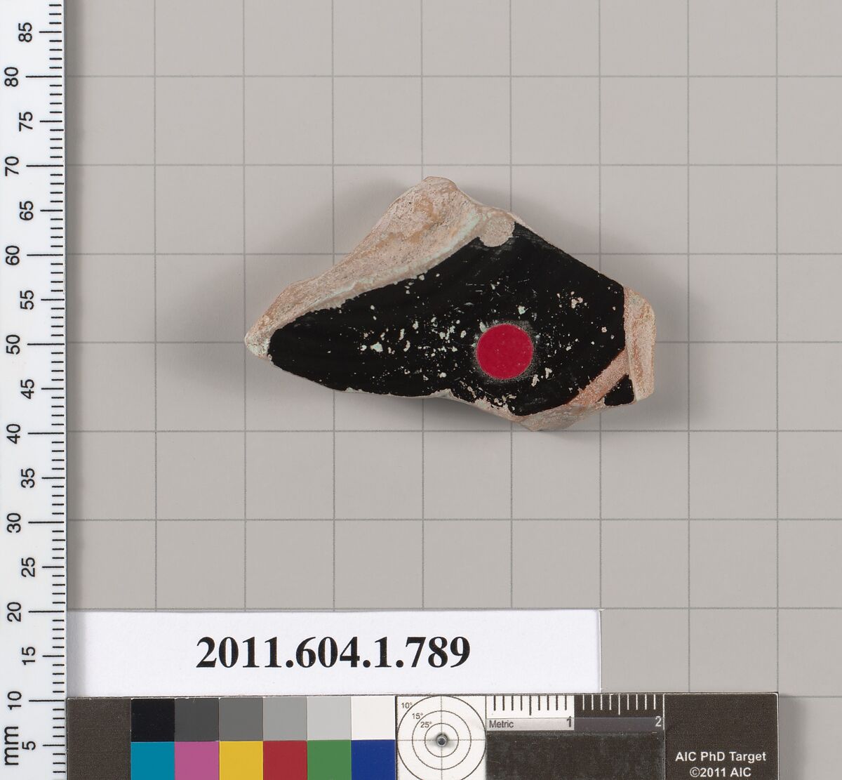 Terracotta fragment of a kylix (drinking cup), Terracotta, Greek, Attic