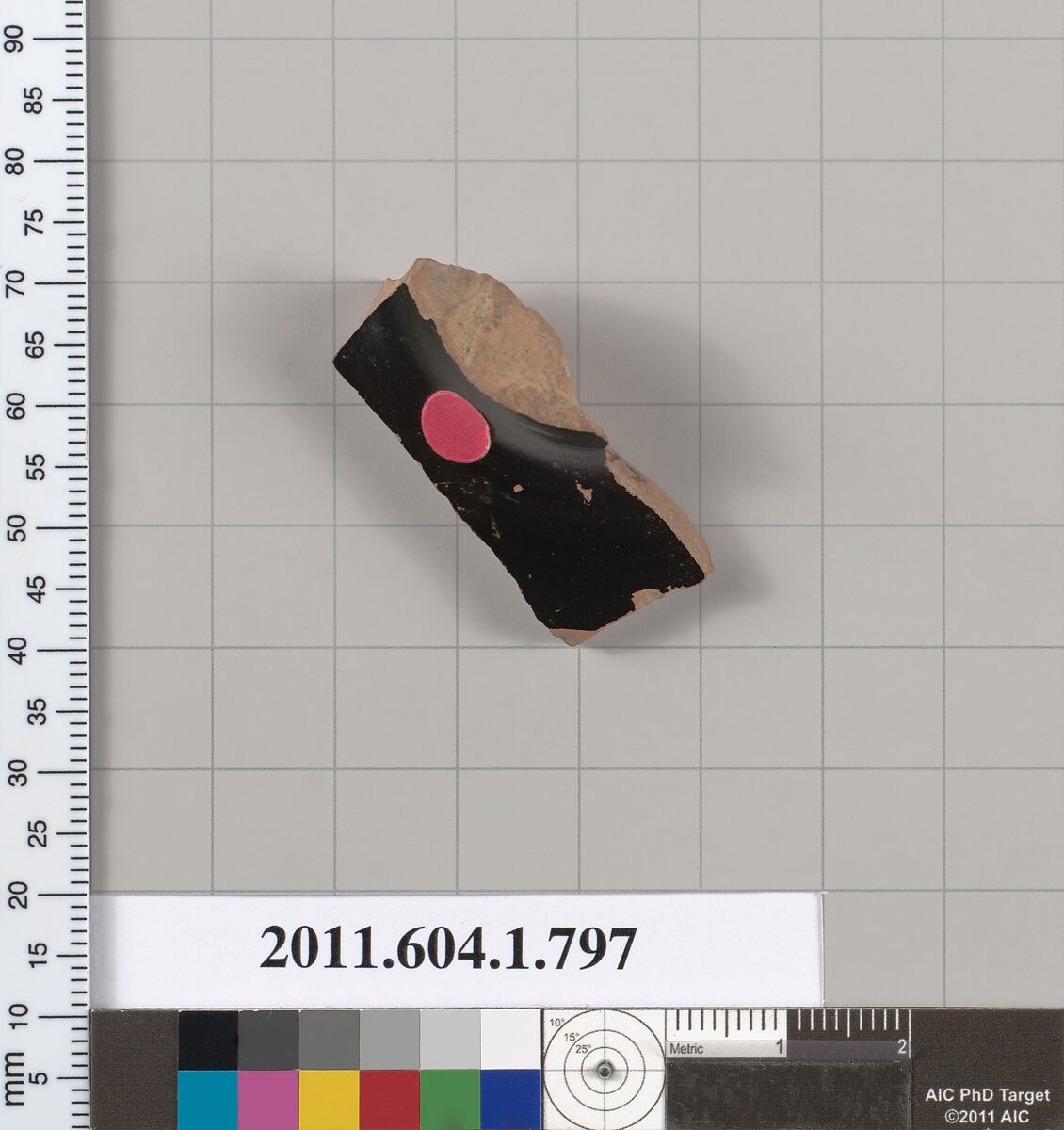 Terracotta fragment of a kylix (drinking cup), Terracotta, Greek, Attic