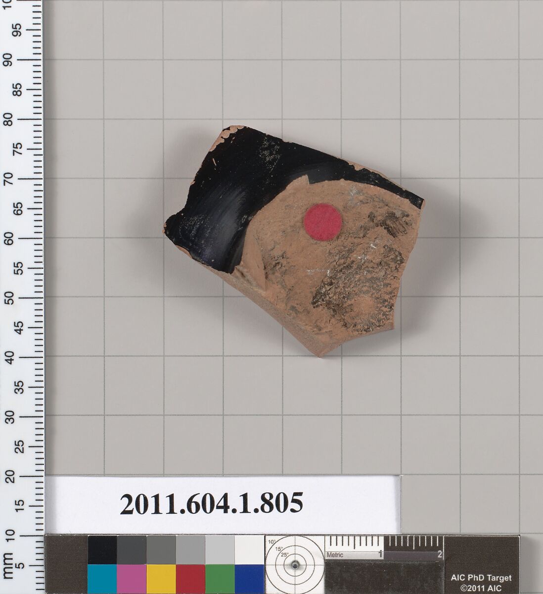 Terracotta fragment of a kylix (drinking cup), Terracotta, Greek, Attic