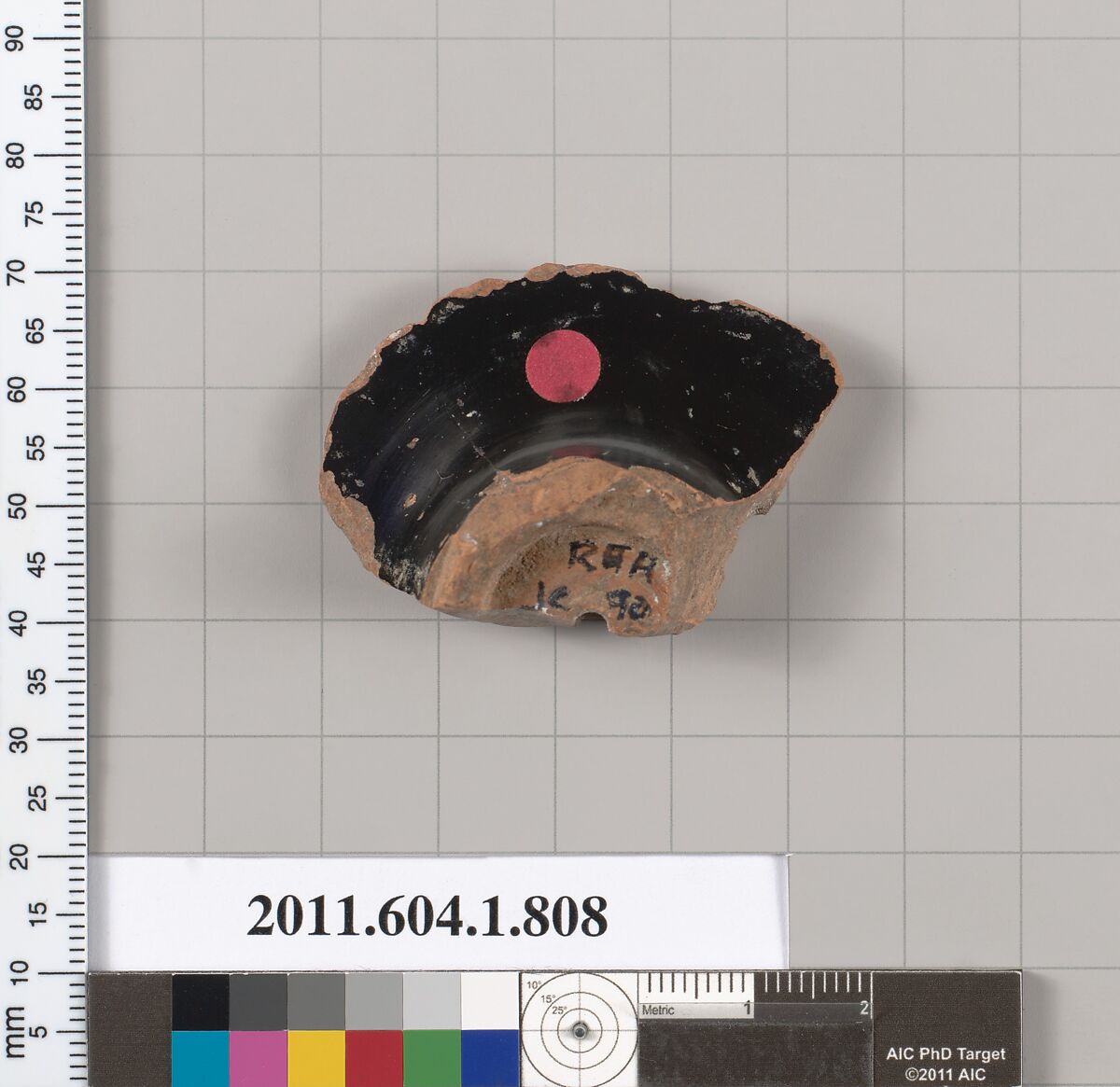 Terracotta fragment of a kylix (drinking cup), Terracotta, Greek, Attic