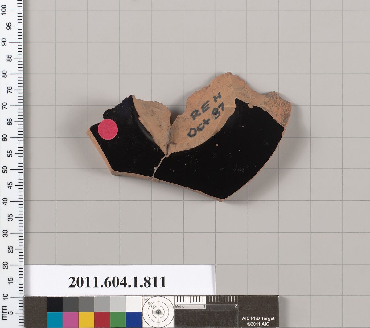 Terracotta fragment of a kylix (drinking cup), Terracotta, Greek, Attic