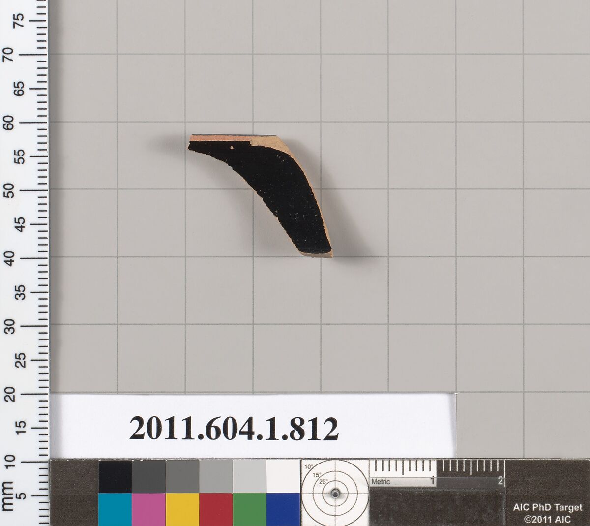 Terracotta rim fragment of a kylix (drinking cup), Terracotta, Greek, Attic