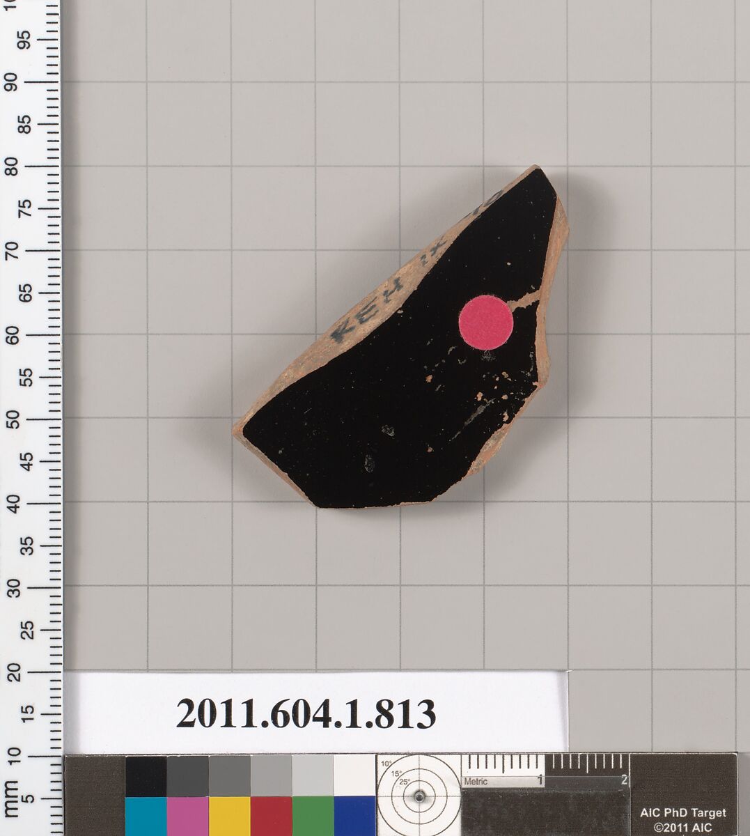 Terracotta fragment of a kylix (drinking cup), Terracotta, Greek, Attic