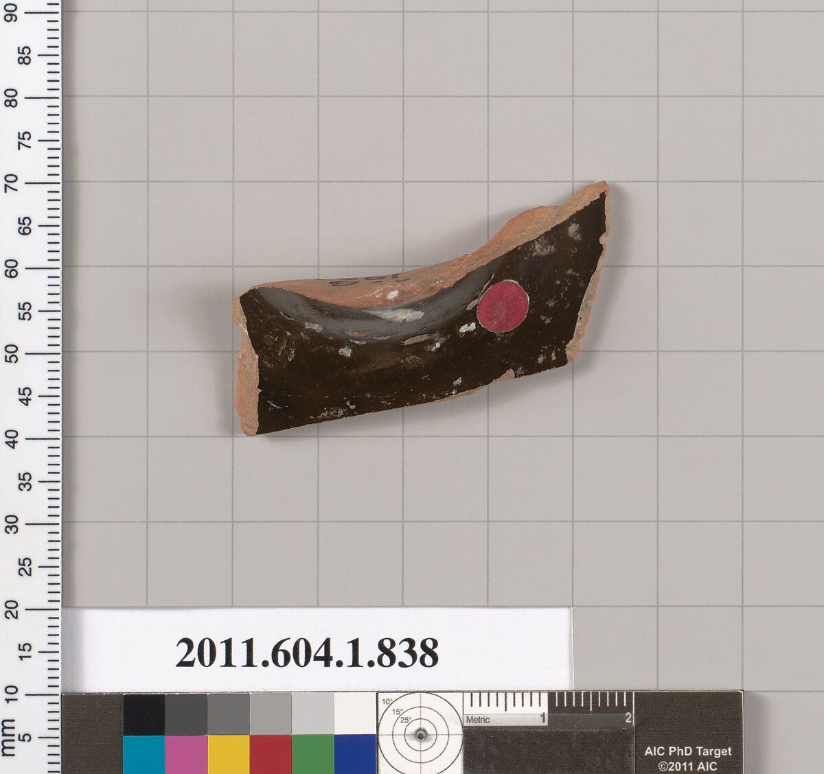 Terracotta fragment of a kylix (drinking cup), Terracotta, Greek, Attic