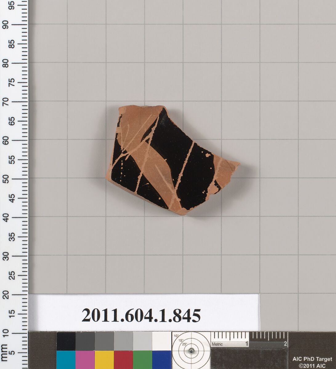 Terracotta fragment of a kylix (drinking cup), Terracotta, Greek, Attic
