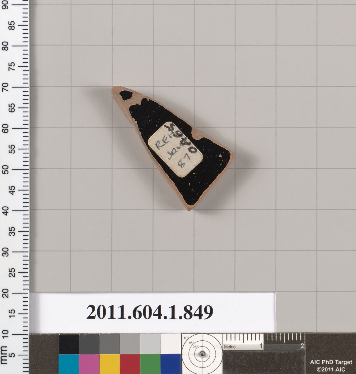 Terracotta fragment of a kylix (drinking cup), Terracotta, Greek, Attic