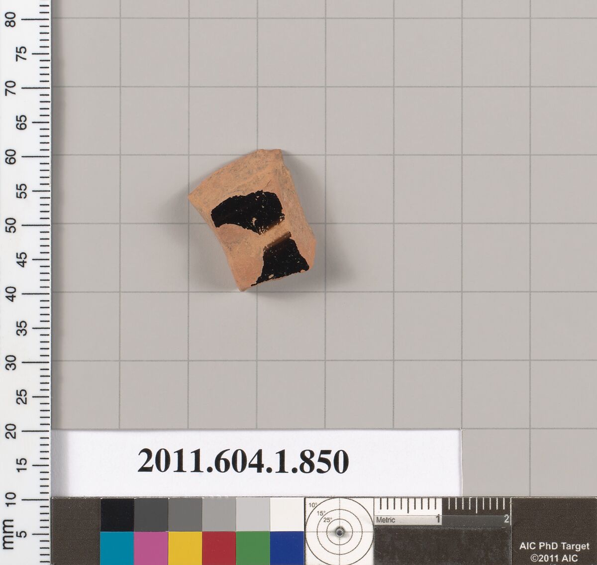 Terracotta fragment of a kylix (drinking cup), Terracotta, Greek, Attic 