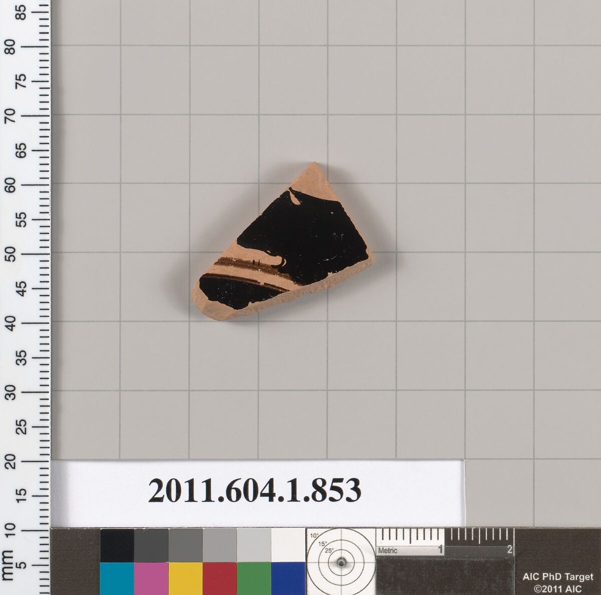 Terracotta fragment of a kylix (drinking cup), Terracotta, Greek, Attic