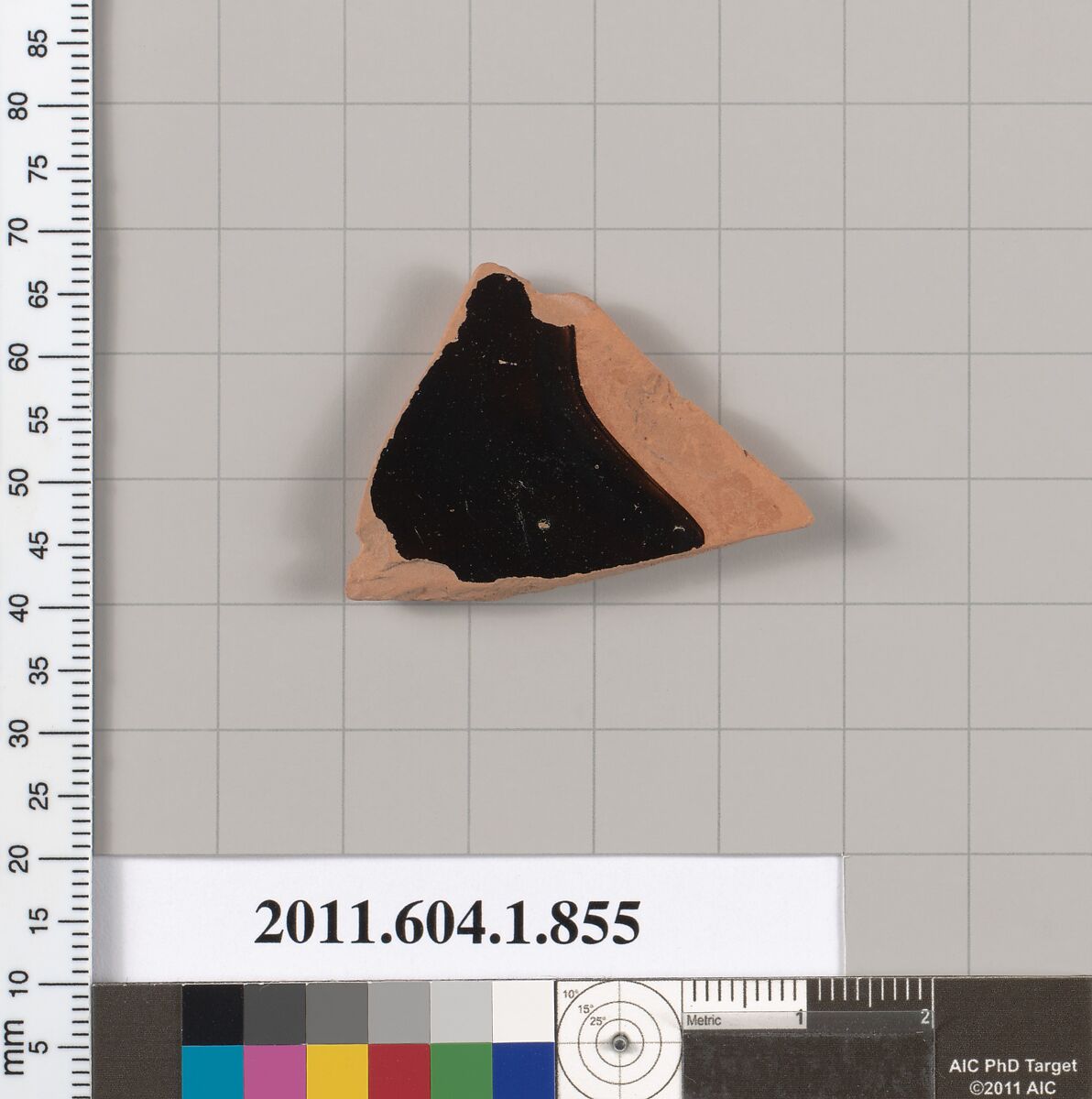 Terracotta fragment of a kylix (drinking cup), Terracotta, Greek, Attic