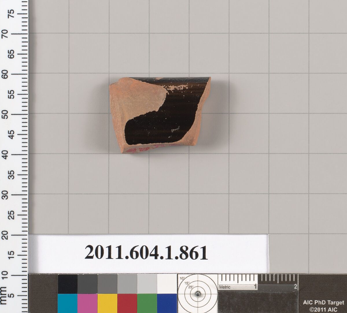 Terracotta rim fragment of a kylix (drinking cup), Terracotta, Greek, Attic