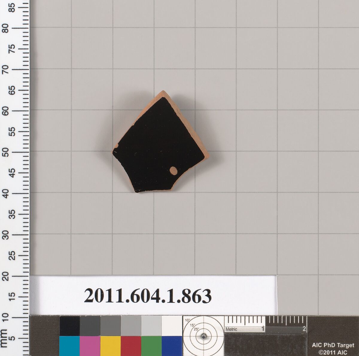 Terracotta fragment of a kylix (drinking cup), Terracotta, Greek, Attic