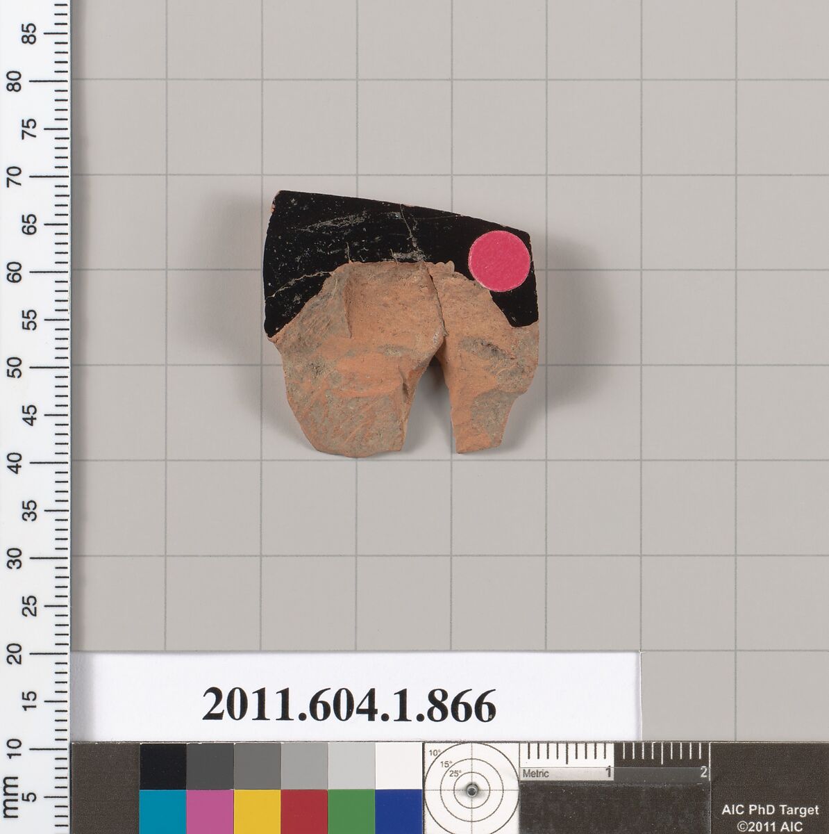Terracotta fragment of a kylix (drinking cup), Terracotta, Greek, Attic