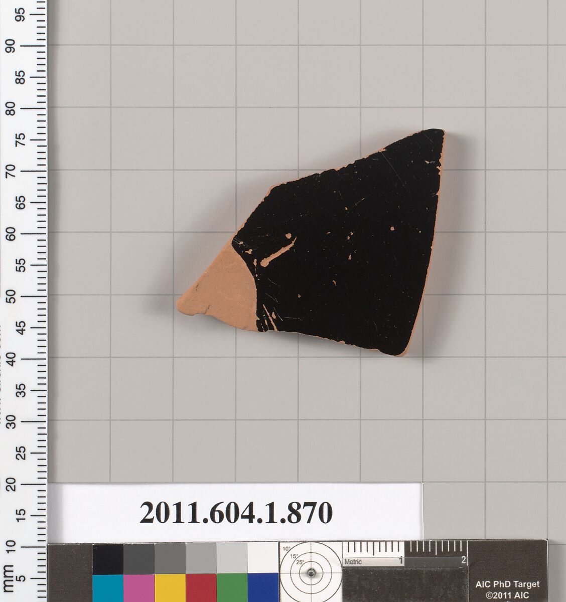 Terracotta fragment of a kylix (drinking cup), Terracotta, Greek, Attic