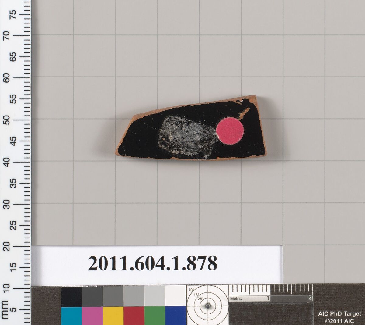 Terracotta fragment of a kylix (drinking cup), Terracotta, Greek, Attic