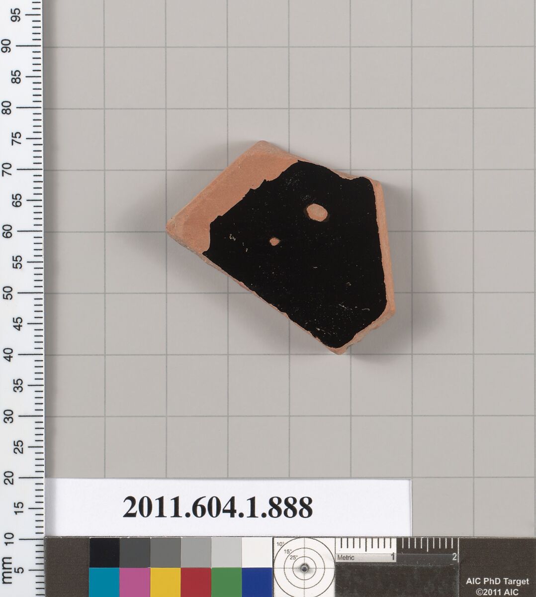 Terracotta fragment of a kylix (drinking cup), Terracotta, Greek, Attic