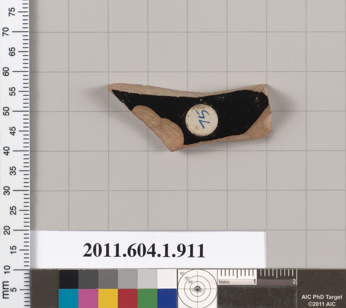 Terracotta fragment of a kylix (drinking cup), Terracotta, Greek, Attic