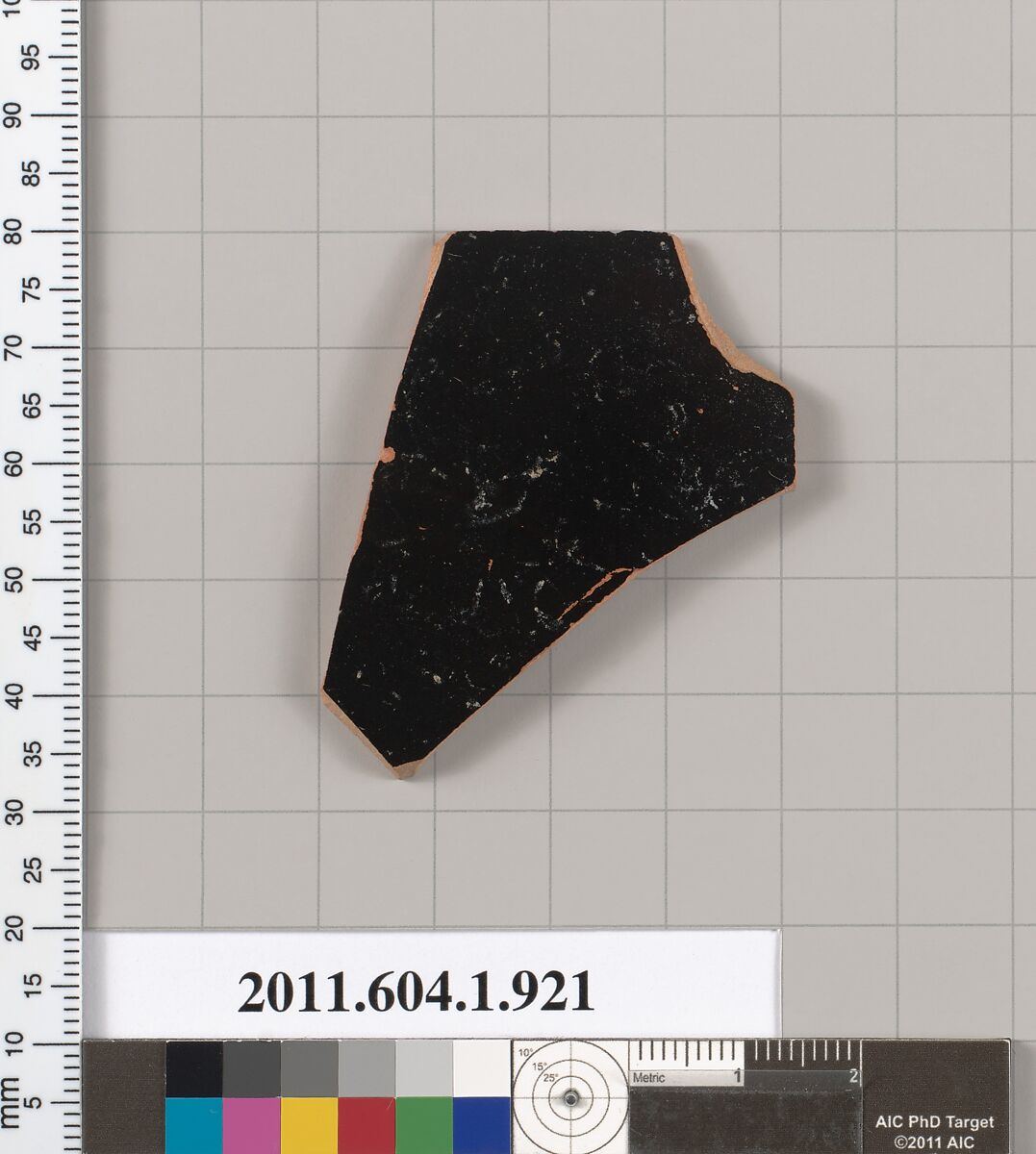 Terracotta fragment of a stemless cup or plate?, Terracotta, Greek, Attic