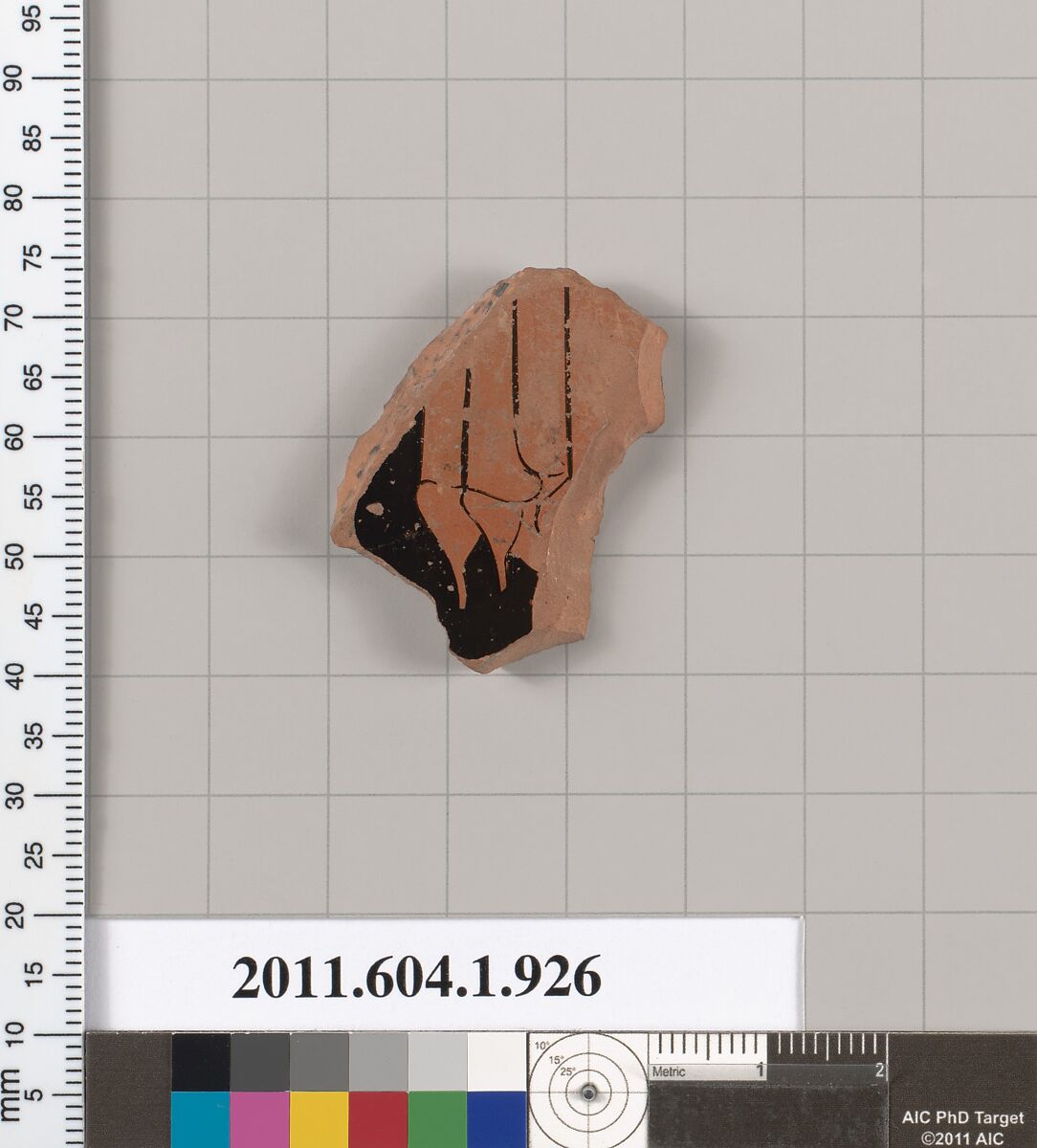 Terracotta fragment of a kylix (drinking cup), Terracotta, Greek, Attic