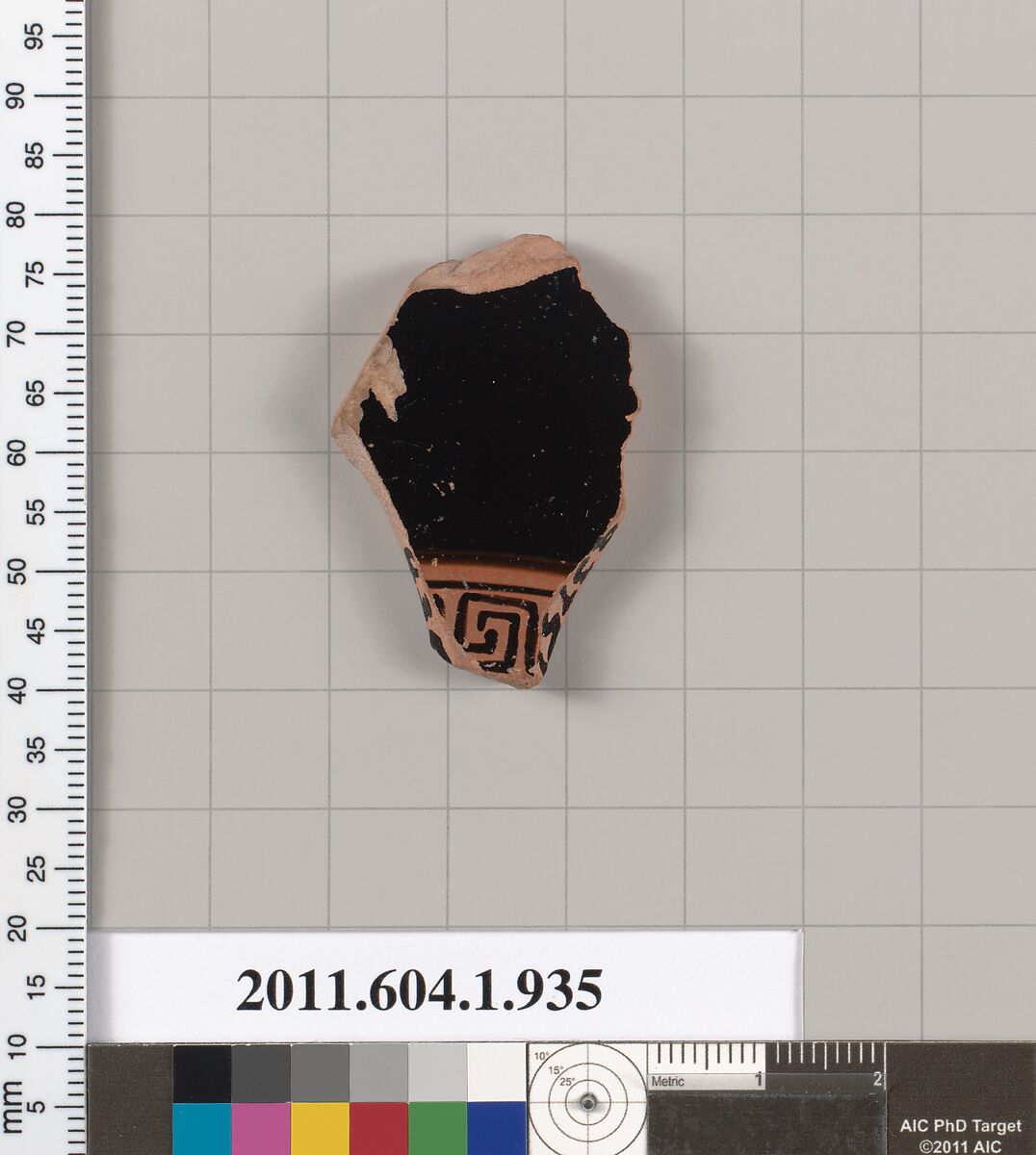 Terracotta fragment of a kylix (drinking cup), Terracotta, Greek, Attic