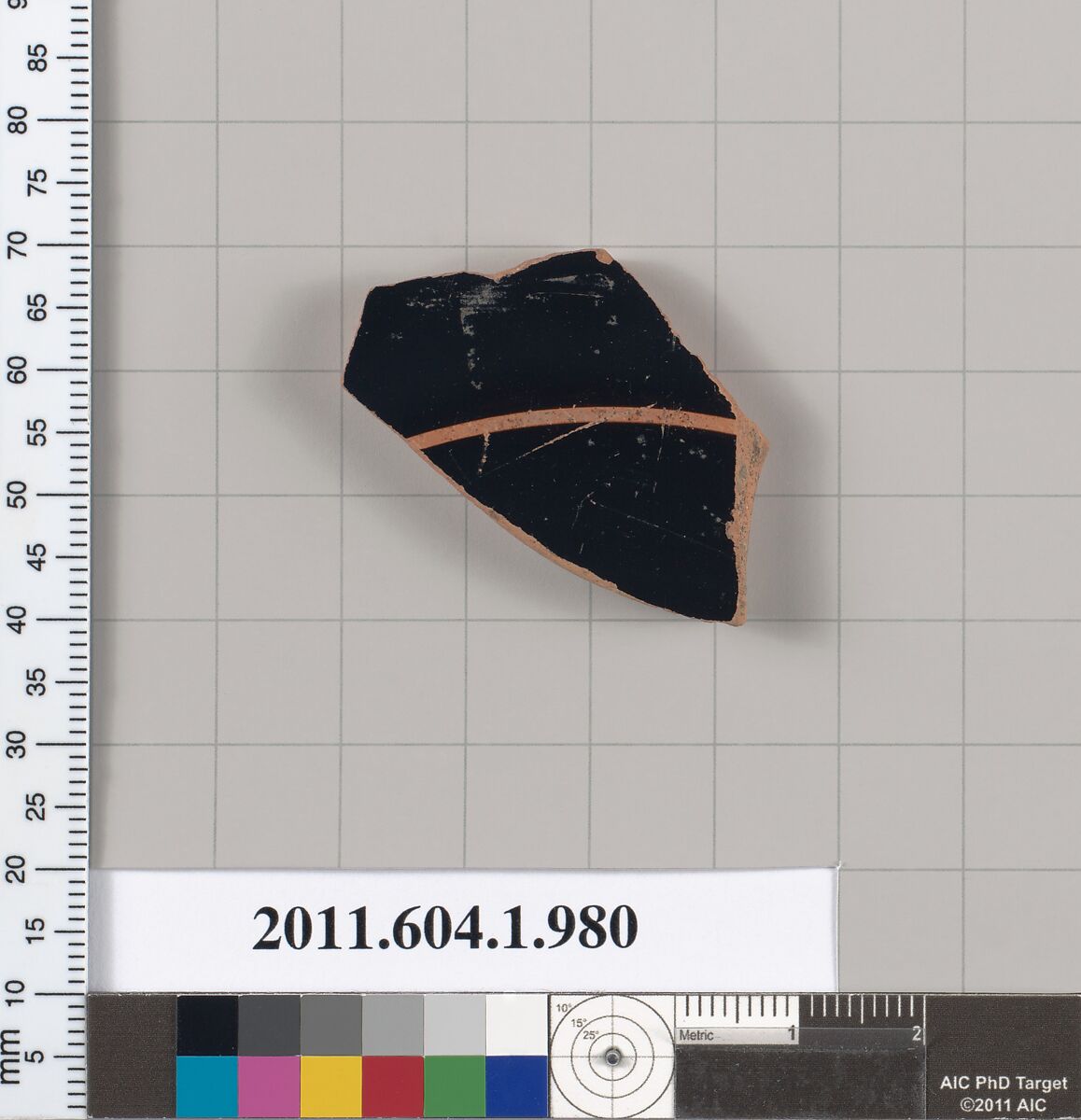 Terracotta fragment of a kylix (drinking cup), Terracotta, Greek, Attic