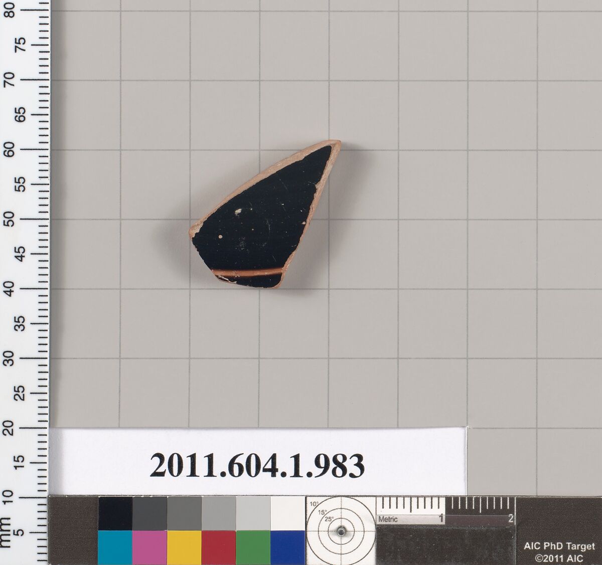 Terracotta fragment of a kylix (drinking cup), Terracotta, Greek, Attic