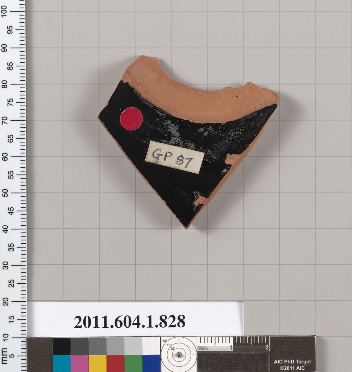 Terracotta fragment of a kylix (drinking cup), Terracotta, Greek, Attic