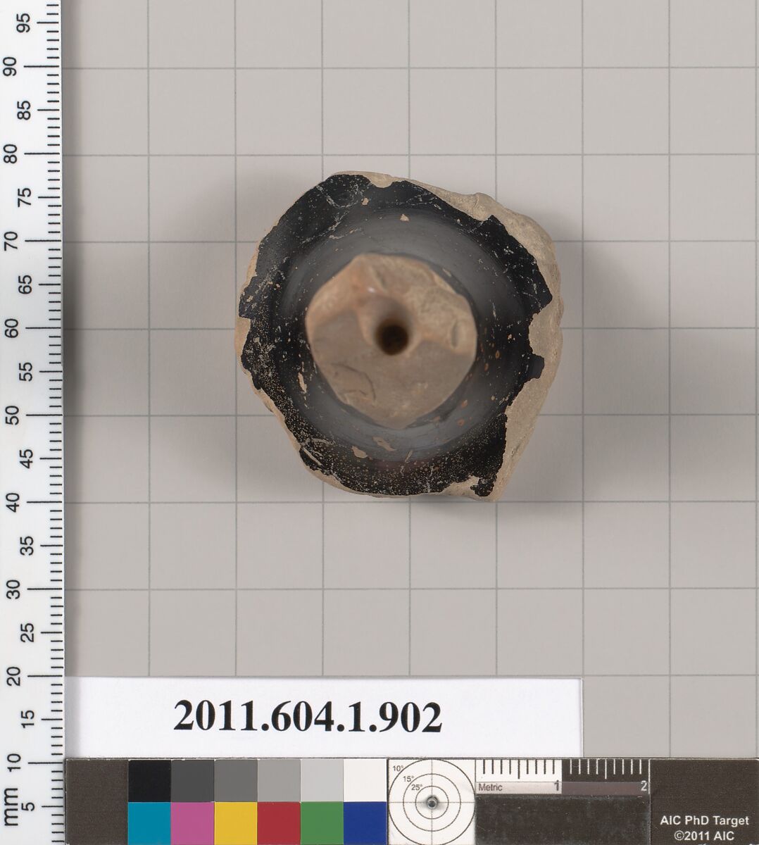 Terracotta rim fragment of a kylix (drinking cup), Terracotta, Greek, Attic