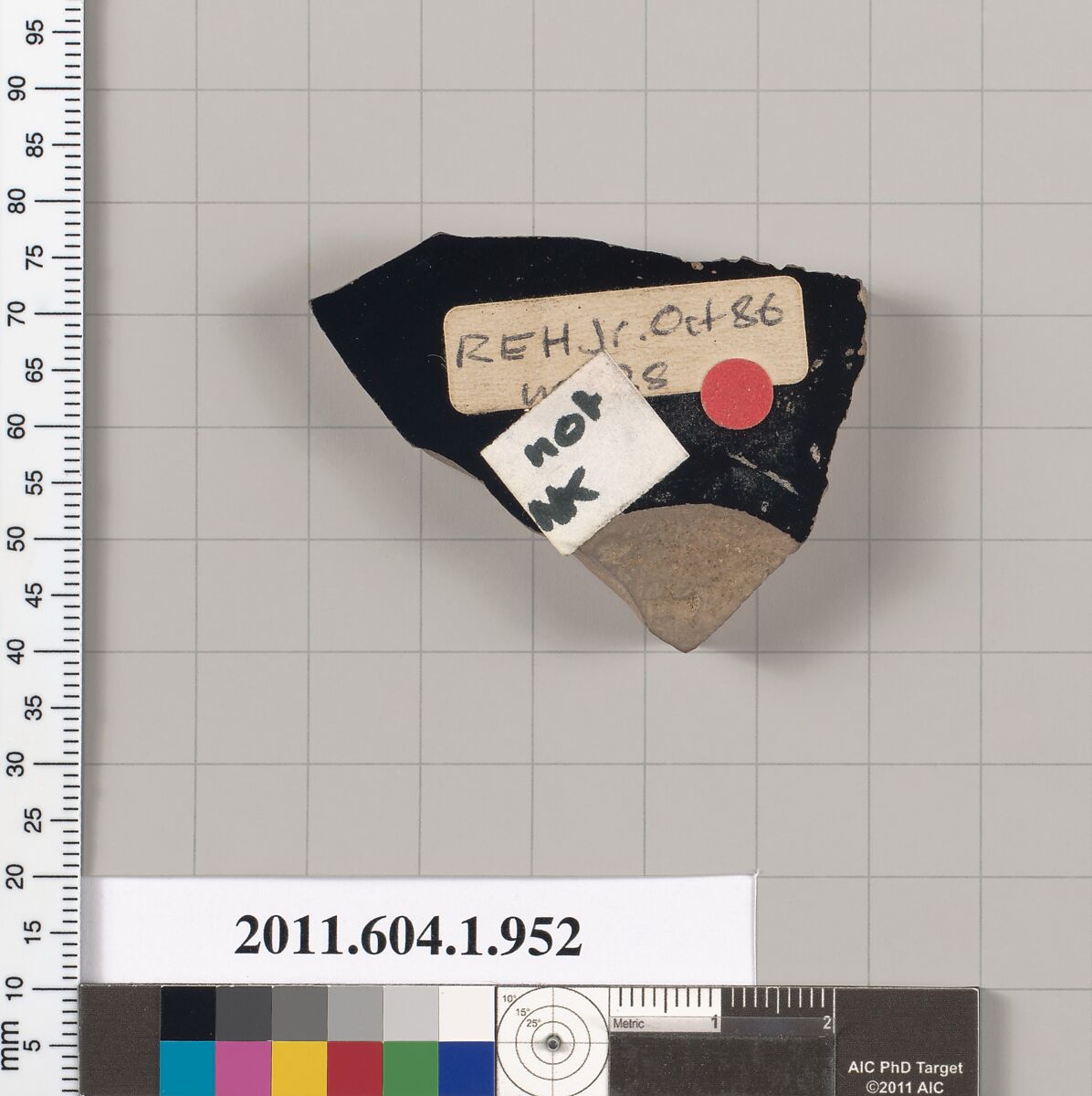 Terracotta fragment of a kylix (drinking cup), Terracotta, Greek, Attic
