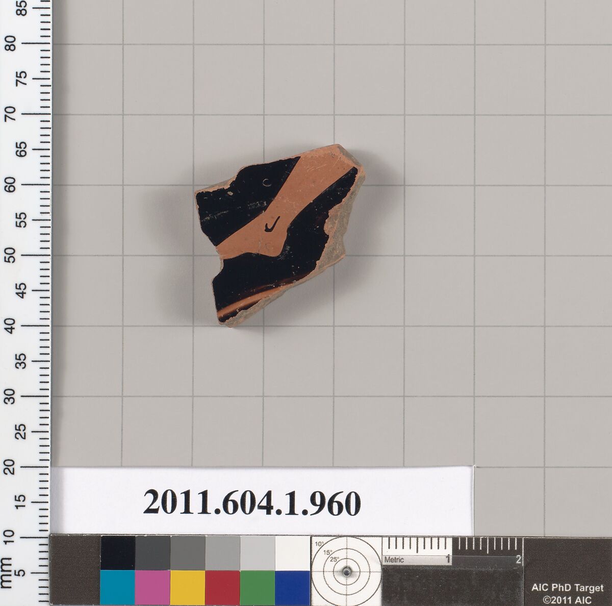 Terracotta fragment of a kylix (drinking cup), Terracotta, Greek, Attic
