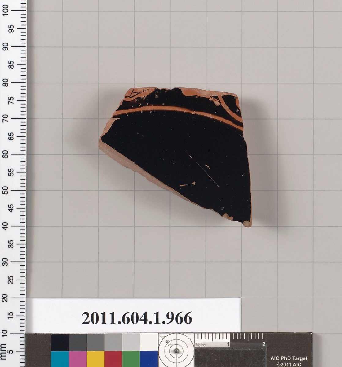 Terracotta fragment of a kylix (drinking cup), Terracotta, Greek, Attic