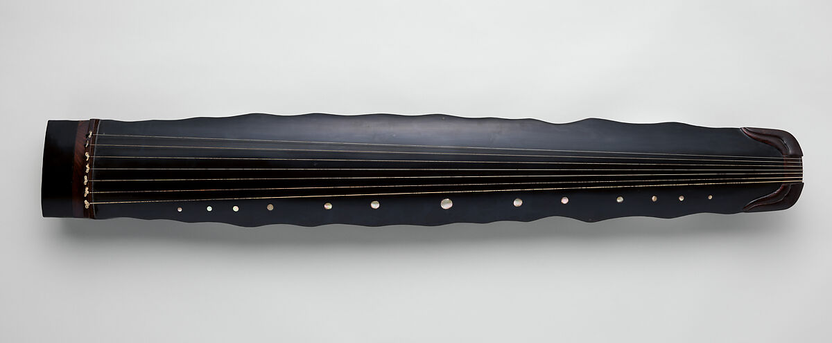 "Xiangpu’s Treasure" Guqin (古琴 ), wutong wood, lacquer, mother-of-pearl, silk, jade, Chinese 