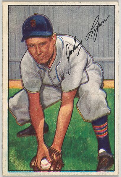 Johnny Lipon, Shortstop, Detroit Tigers, from Picture Cards, series 6 (R406-6) issued by Bowman Gum, Issued by Bowman Gum Company, Commercial color lithograph 