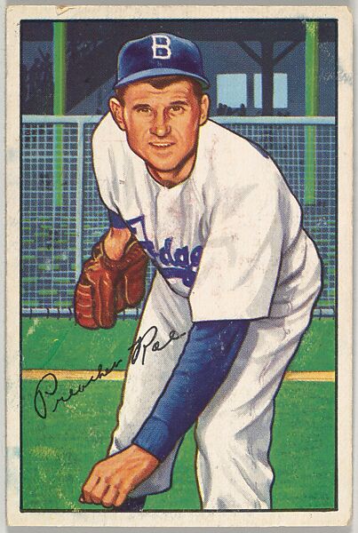 Preacher Roe, Pitcher, Brooklyn Dodgers, from Picture Cards, series 6 (R406-6) issued by Bowman Gum, Issued by Bowman Gum Company, Commercial color lithograph 