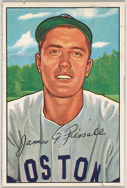 Jim Piersall, Outfield, Boston Red Sox, from Picture Cards, series 6 (R406-6) issued by Bowman Gum, Issued by Bowman Gum Company, Commercial color lithograph 