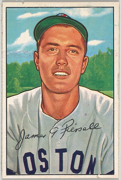 Jim Piersall, Outfield, Boston Red Sox, from Picture Cards, series 6 (R406-6) issued by Bowman Gum, Issued by Bowman Gum Company, Commercial color lithograph