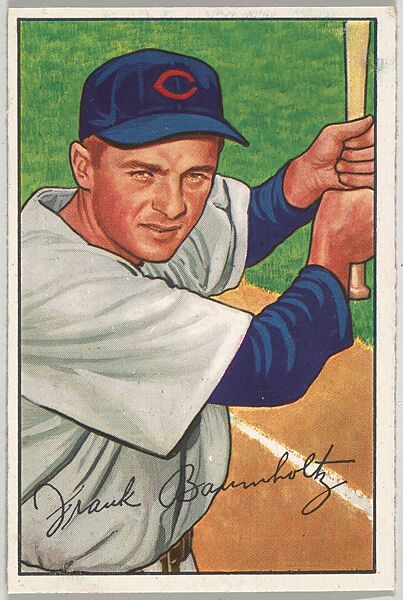 Frank Baumholtz, Outfield, Chicago Cubs, from Picture Cards, series 6 (R406-6) issued by Bowman Gum, Issued by Bowman Gum Company, Commercial color lithograph 