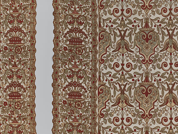 Pair of net curtains, Cotton, American