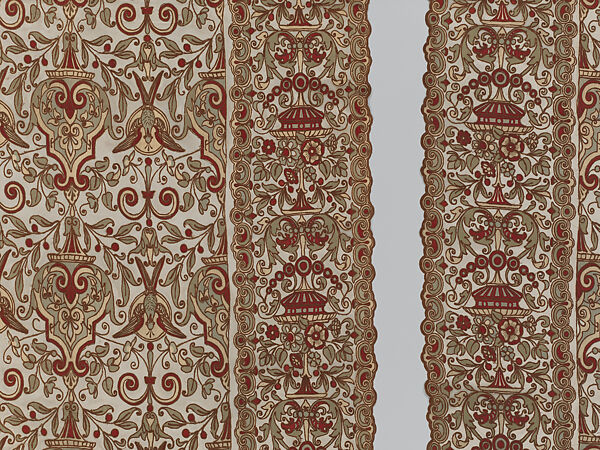 Pair of net curtains, Cotton, American