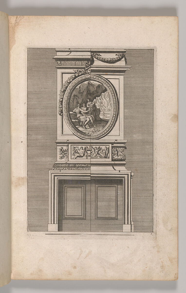 Miscellany of 17th-century Ornament Print Series: Examples of Antique Chimneypieces, Cabinets, Gueridons, Tables and Mirrors, in addition to Italian Church Facades, by illustrious architects, or a sequel to S. Bosboom, Jan Barend Elwe (Dutch, active Amsterdam, 1777–1815), Etching and engraving